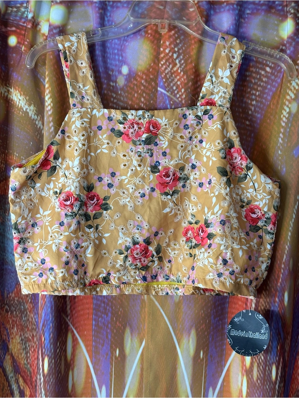 Yellow Floral Square-Neck Crop ✨ NWT💛